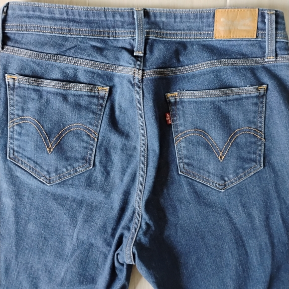 Levi's Classic Blue Denim with Brown Patch Curvy 529 Skinny Leg Sz 12M - Picture 6 of 14